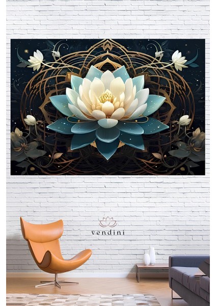 Arınma ve Canlanmanın Simgesi Lotus Duvar Örtüsü Duvar Halısı Wall Tapestry