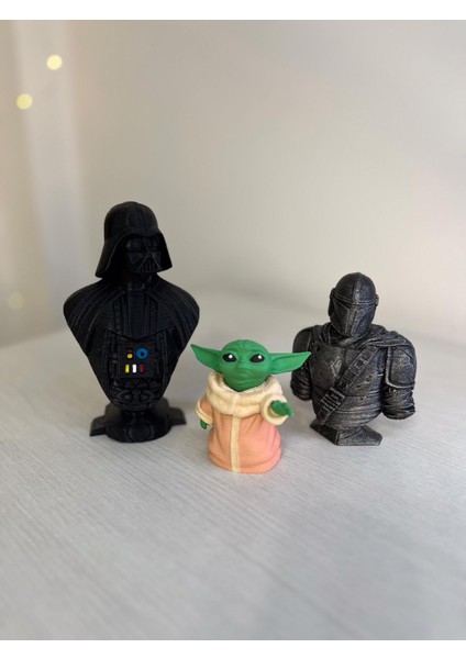 Baby Yoda Üçlü Seti - Figür Büst Koleksiyon Hediye Hobi fiyatları