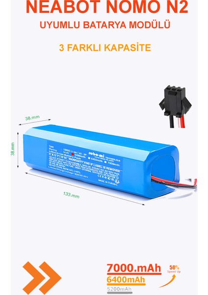 Nomo N2 Uyumlu Batarya 14.4V 5200.-MAH