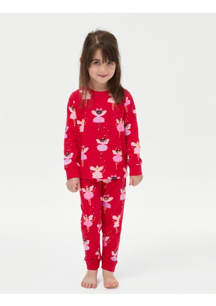 Saf Pamuklu Peri Temalı Pijama Takımı (1-8 Yaş)