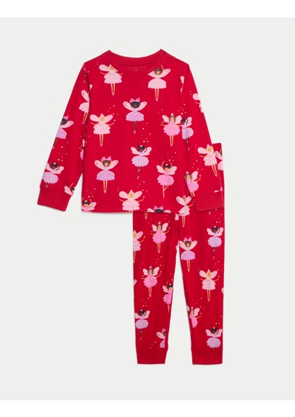 Saf Pamuklu Peri Temalı Pijama Takımı (1-8 Yaş)