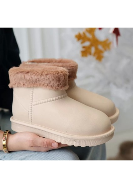 Mordi Bej Oval Burunlu Su Geçirmez Içi Kürklü Bot fırsatları