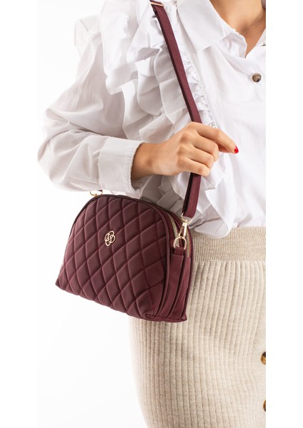 Kadın Iki Gözlü Kapitone Çapraz Askılı Omuz Çantası