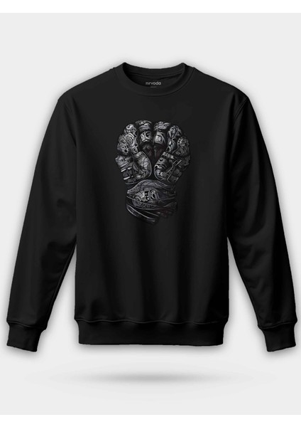 Gotik Tarz Boks Eldiveni Unisex Regular Sweatshirt