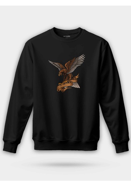 Hırçın Kahve Kartal Unisex Regular Sweatshirt