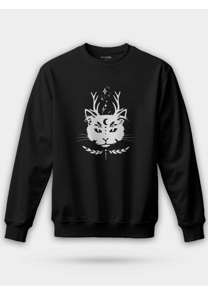 Motifli Asil Kedi Unisex Regular Sweatshirt