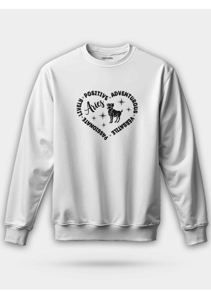 Koç Burcu Aries Zodyak Kalpli Unisex Regular Sweatshirt