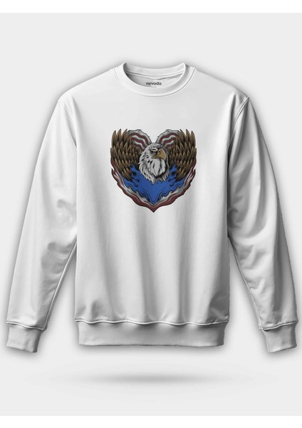 Kalp Kartalı Unisex Regular Sweatshirt