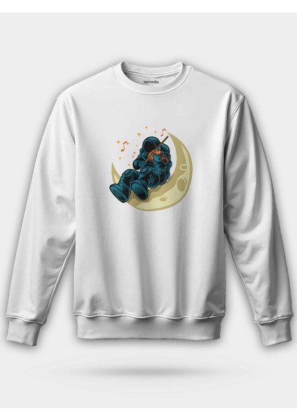 Keman Çalan Astronot Unisex Regular Sweatshirt