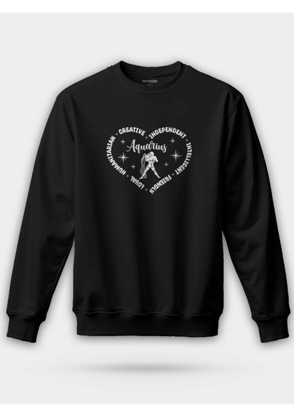 Kova Burcu Aquarius Zodyak Kalpli Unisex Regular Sweatshirt