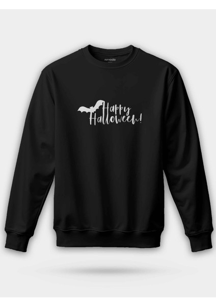 Happy Halloween Yarasa Unisex Regular Sweatshirt