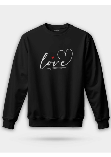Love Minimal Kalp Unisex Regular Sweatshirt