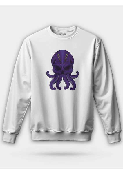 Mor Ahtapot Unisex Regular Sweatshirt