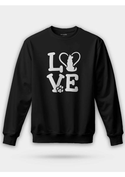 Love Patili Sevimli Köpek Unisex Regular Sweatshirt
