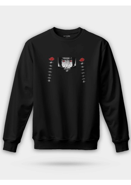 Itachi Japon Naruto Siyah Unisex Regular Sweatshirt