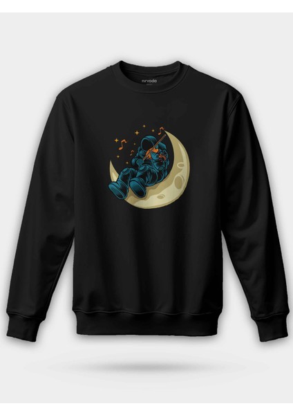 Keman Çalan Astronot Unisex Regular Sweatshirt