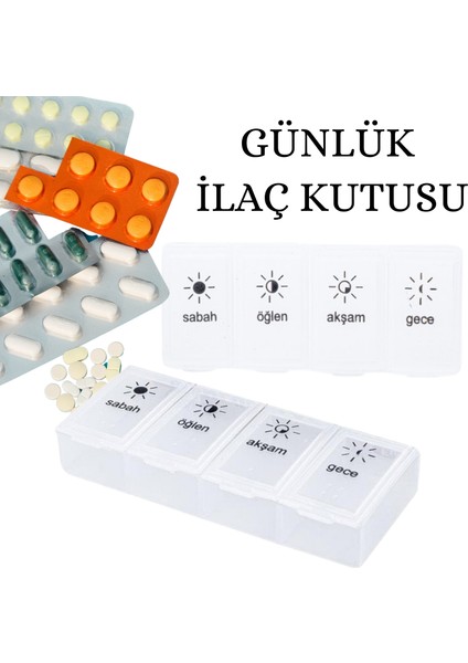 4 Adet Günlük Ilaç Kutusu Ilaç Kutusu Düzenleyici Günlük Ilaç Saklama Kutusu
