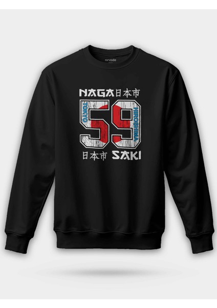 Nagasaki Siyah Unisex Regular Sweatshirt