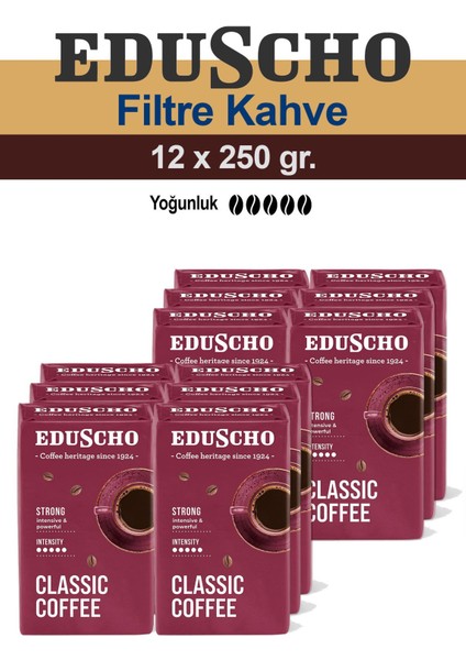 Classic Coffee Strong 12 x 250 gr Öğütülmüş Filtre Kahve