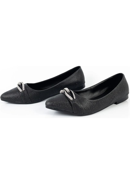 Kadın Siyah Içi Yumuşak Taş Detaylı Babet Ayakkabı fırsatları