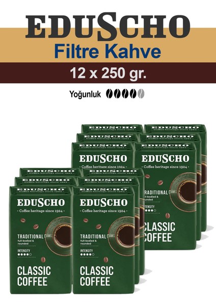 Classic Coffee Traditional 12 x 250 gr Öğütülmüş Filtre Kahve