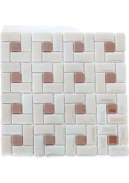 Mutfak Tezgah Arası, Banyo, Sauna, Spa, ve Yaşam Alanlarının Tüm Yüzeyleri İçin. P.krem-A.kahve. 31.5X31.5 Cm. Fileli Cam Mozaik. ( 10 File Karo = 1 M2 Fiyatıdır )