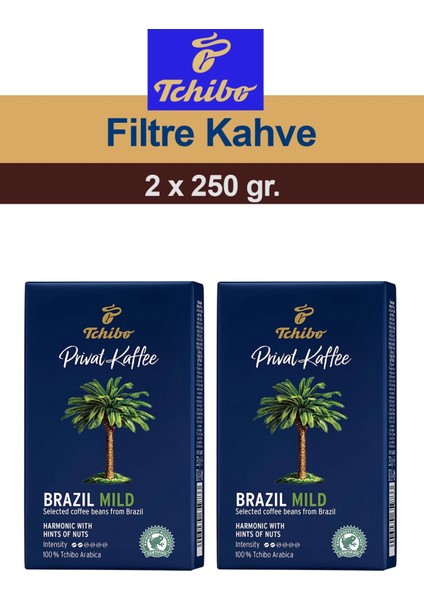 Privat Kaffee Brazil Mild Öğütülmüş Filtre Kahve 2x250 gr