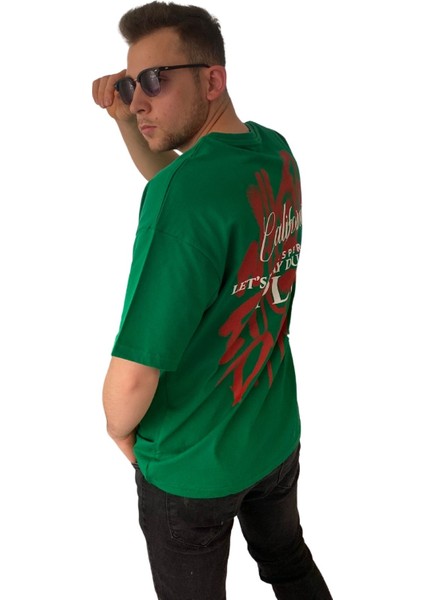 Erkek Tişört Baskılı Bisiklet Yaka Oversize Comfort T-Shirt Erkek Tshirt modelleri