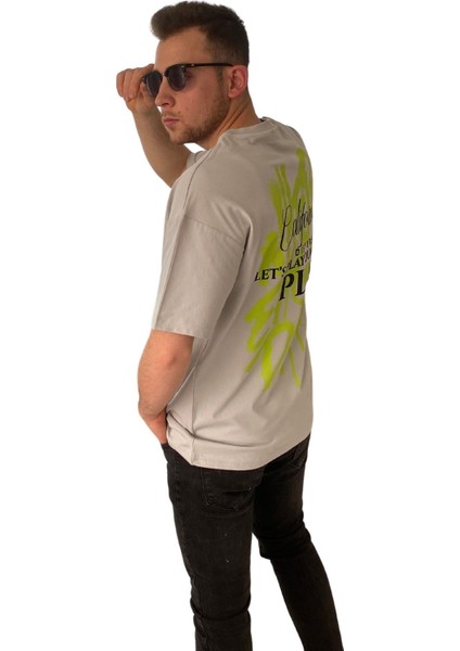Erkek Tişört Baskılı Bisiklet Yaka Oversize Comfort T-Shirt Erkek Tshirt indirimleri