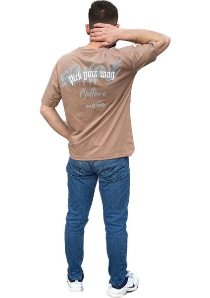 Erkek Tişört Baskılı Bisiklet Yaka Oversize Comfort T-Shirt Erkek Tshirt modelleri