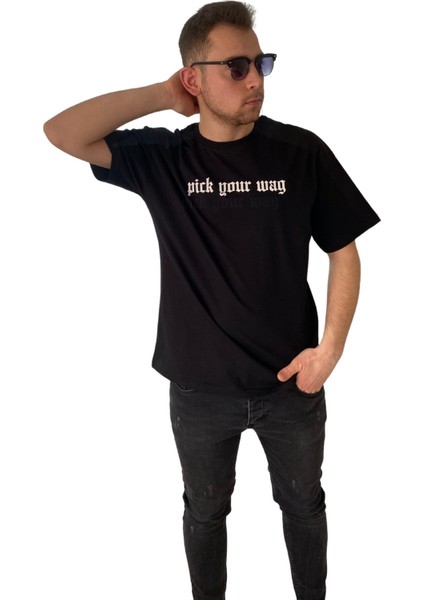 Erkek Tişört Baskılı Bisiklet Yaka Oversize Comfort T-Shirt Erkek Tshirt fırsatları