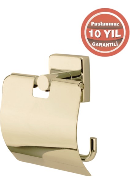 Paslanmaz Pirinç Vizyon Geniș Kapaklı Kağıtlık Altın Sarı Gold