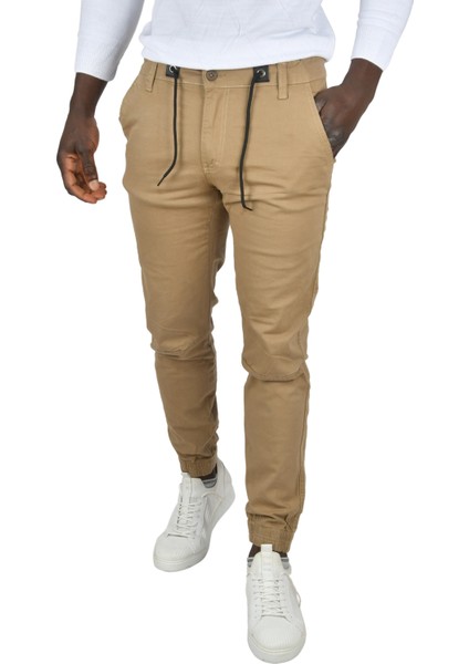 Erkek Paçası Lastikli Likralı Dar Kesim Pamuklu Gabardin Kumaş Jogger Pantolon 1901581
