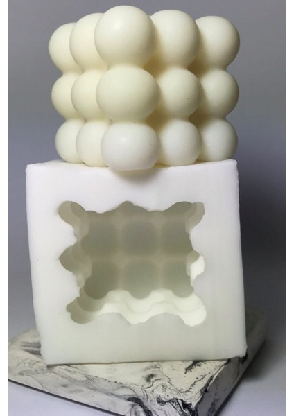 Büyük Bubble Mum Silikon Kalıp - Mum Yapım Için Silikon Kalıp 6x6 cm fiyatları