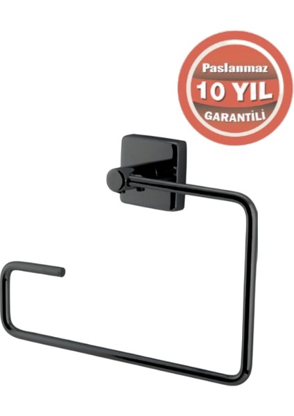 Paslanmaz Pirinç Vizyon Kare Havluluk Mat Siyah