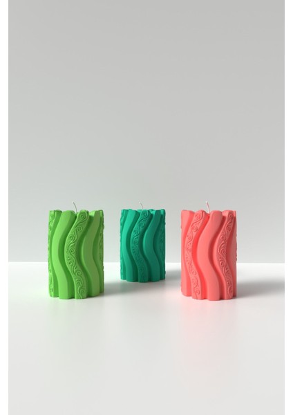 Desenli Silindir Mum Silikon Kalıp - Dekoratif Mum Kalıbı Mum Yapım Malzemeleri Abs-01 fiyatları