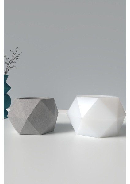Dekoratif Geometrik Beton Saksı Silikon Kalıp K3