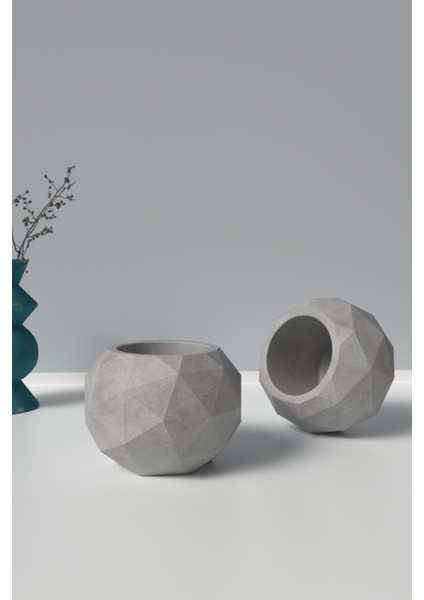 Dekoratif Geometrik Beton Saksı Silikon Kalıp M1