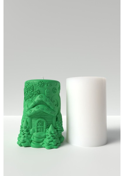 Yılbaşı Desenli Mum Silikon Kalıp M3 - Yılbaşı Mum Silikon Kalıp, Mum Yapım Malzemeleri 12 x 9 cm