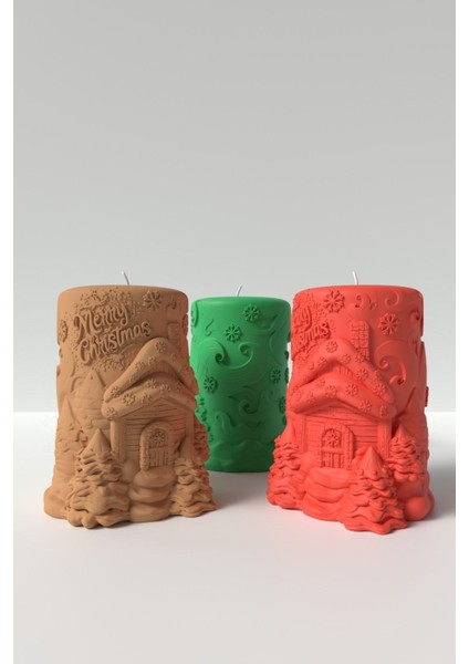 Yılbaşı Desenli Mum Silikon Kalıp M3 - Yılbaşı Mum Silikon Kalıp, Mum Yapım Malzemeleri 12 x 9 cm fiyatları