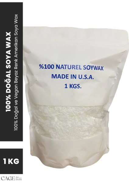 100% Doğa Amerikan Soya Wax, Flake Parça Şeklinde Organik Beyaz Soya Wax 1 kg - Mum Yapma Malzemesi
