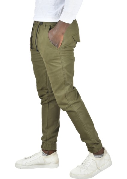 Erkek Paçası Lastikli Likralı Dar Kesim Pamuklu Gabardin Kumaş Jogger Pantolon 1901581 fiyatları