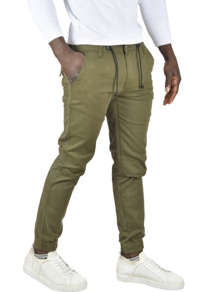Erkek Paçası Lastikli Likralı Dar Kesim Pamuklu Gabardin Kumaş Jogger Pantolon 1901581 fırsatları