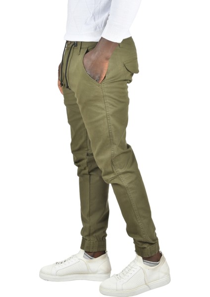 Erkek Paçası Lastikli Likralı Dar Kesim Pamuklu Gabardin Kumaş Jogger Pantolon 1901581 indirimleri