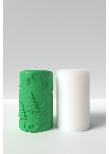Yılbaşı Desenli Mum Silikon Kalıp M1 - Yılbaşı Mum Silikon Kalıp, Mum Yapım Malzemeleri 12 x 7.5 cm