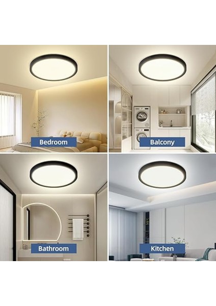 Yüksek Verimli 12W Sıva Üstü Yuvarlak LED Panel Armatür - Siyah Kasa- Yuvarlak Kasa | Enerji Tasarruflu, Uzun Ömürlü fırsatları