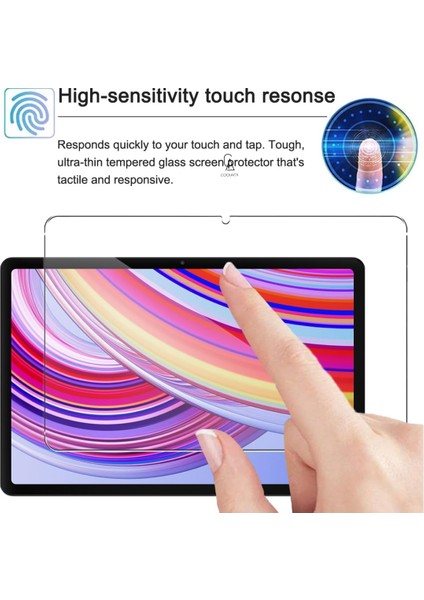 Xiaomi Redmi Pad Pro 12.1 Inç ile Uyumlu Temperli Kırılmaz Cam Ekran Koruyucu 5 Adet