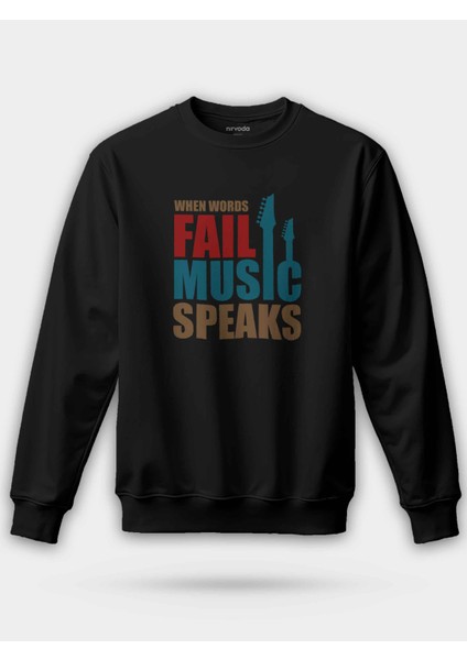 Renkli Müzik Yazılı Unisex Regular Sweatshirt