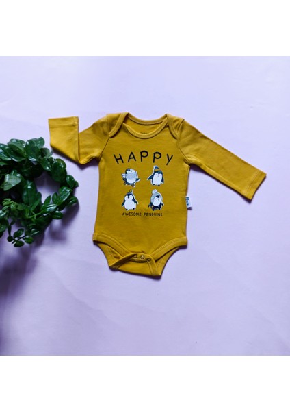 Minilkabebe Penguen 2 Li Bebek Zıbın Takım Organik Pamuk Hardal fiyatları