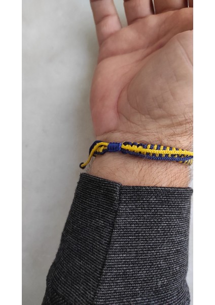 Taraftar Markome Örgü Bileklik, Sarı Lacivert Fenerbahçe Taraftar Hediye Erkek Bileklik indirimleri